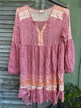 Patrons of Peace Pink & Orange Floral Dress